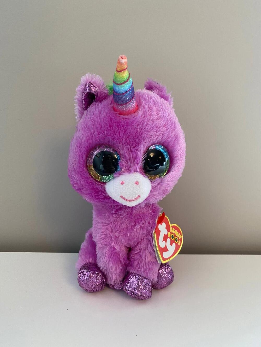Ty Beanie Boo “Rosette” the Purple Unicorn - Glitter Eyes (6 inch)